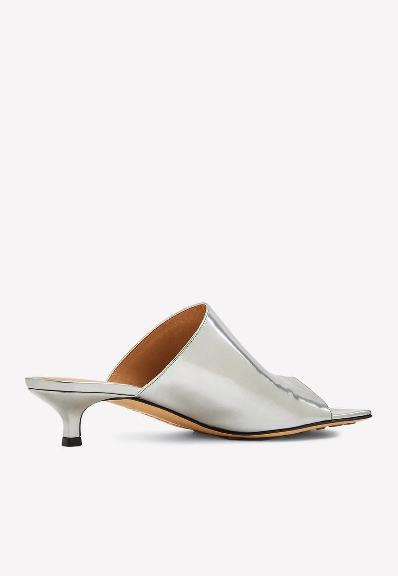 Stretch 40 Mules in Metallic Calf Leather