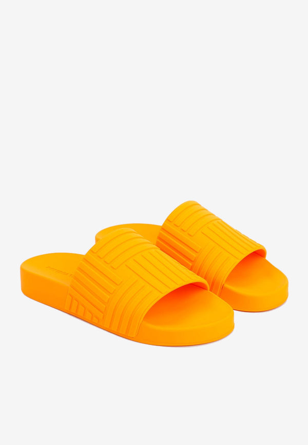 Intrecciato Rubber Flat Slides