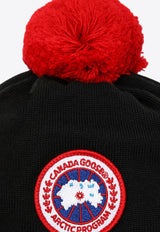 Boys Logo Patch Pom Pom Wool Beanie