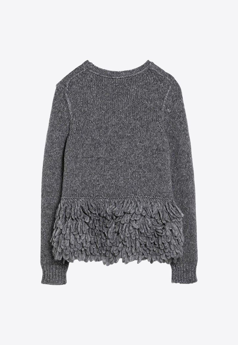 Feather Peplum Knitted Wool Sweater
