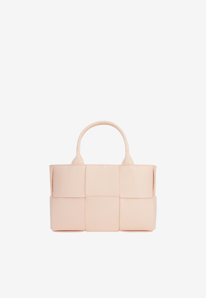 Mini Arco Tote Bag in Intreccio Leather