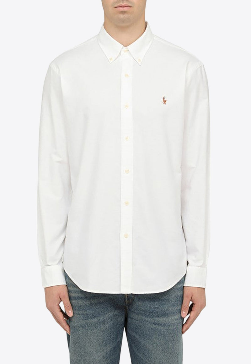 Logo Embroidered Long-Sleeved Shirt