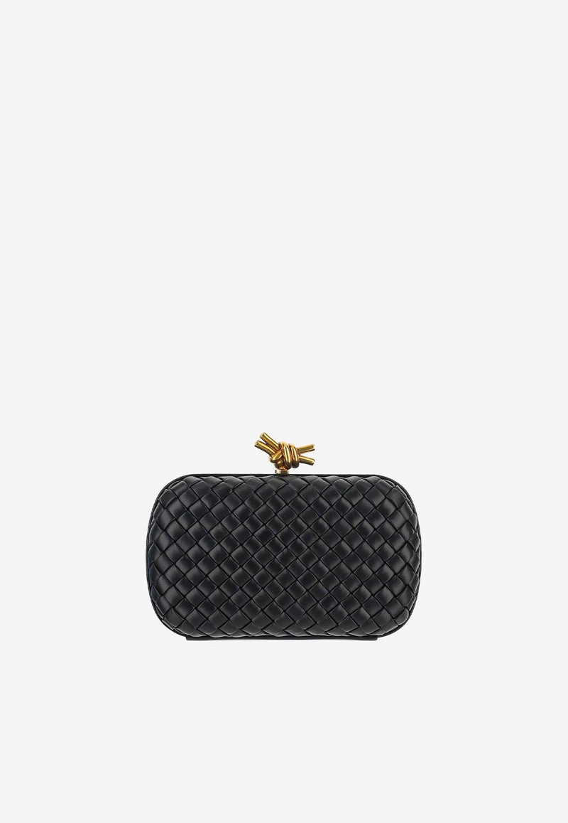 Knot Intrecciato Leather Clutch Bag