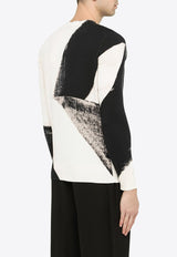 Brushstroke Print Long-Sleeved T-shirt