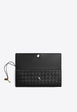 Andiamo Long Clutch in Intrecciato Lamb Leather