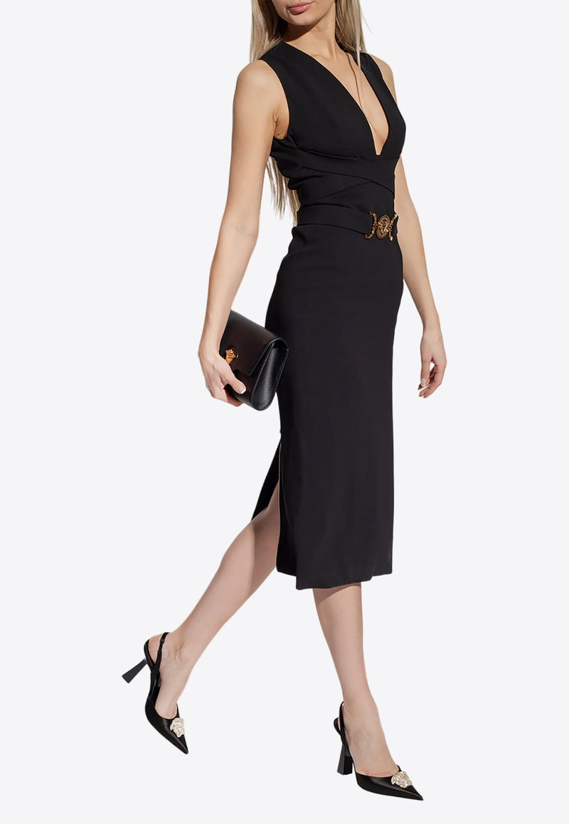 Medusa V-neck Midi Dress