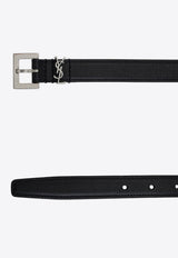 Cassandre Square Buckle Leather Belt