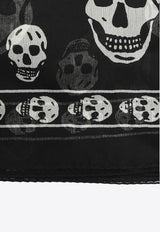 Skull Print Chiffon Scarf