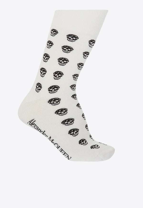 All-Over Skull Embroidered Socks