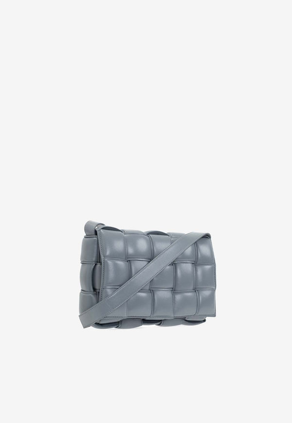 Padded Cassette Shoulder Bag in Intreccio Leather