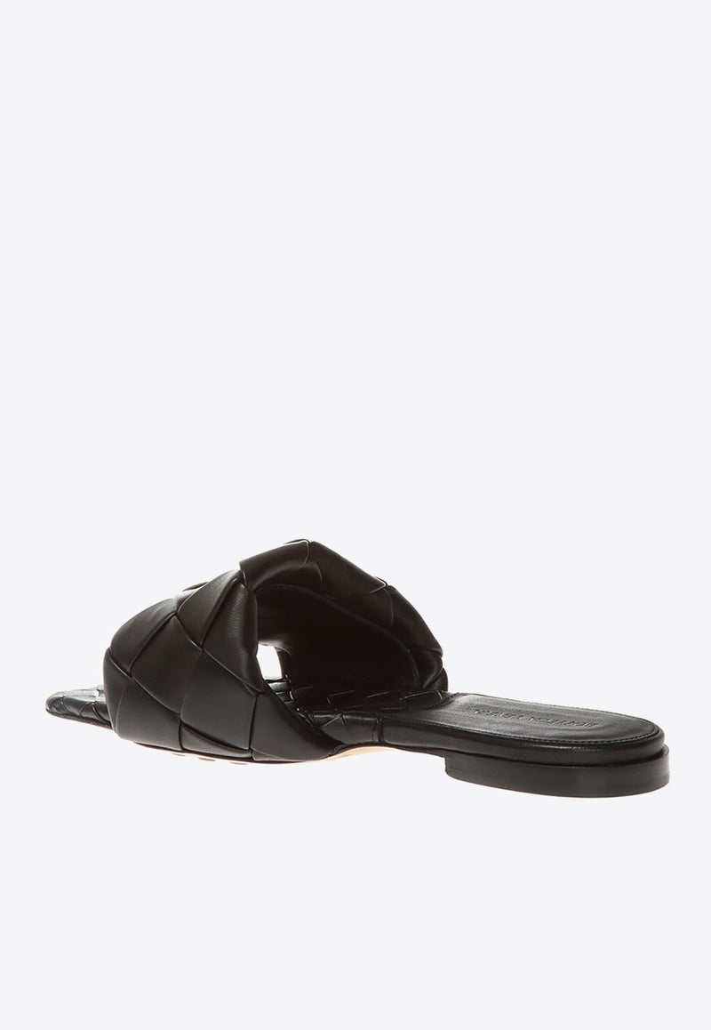 Lido Flat Sandals in Intrecciato Leather