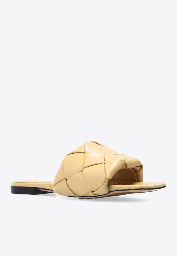 Lido Flat Sandals in Intrecciato Leather