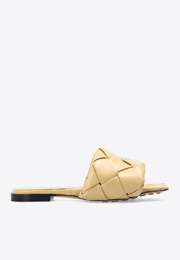 Lido Flat Sandals in Intrecciato Leather