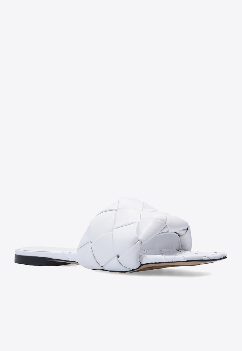 Lido Flat Sandals in Intrecciato Leather