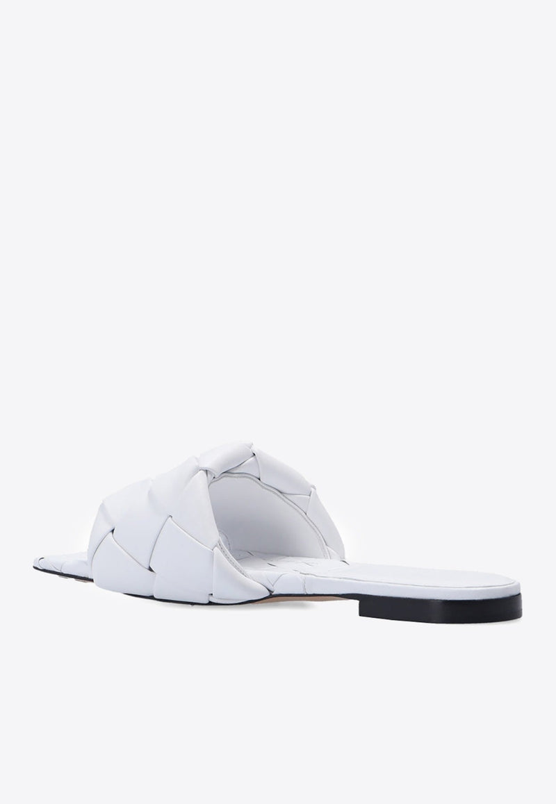 Lido Flat Sandals in Intrecciato Leather