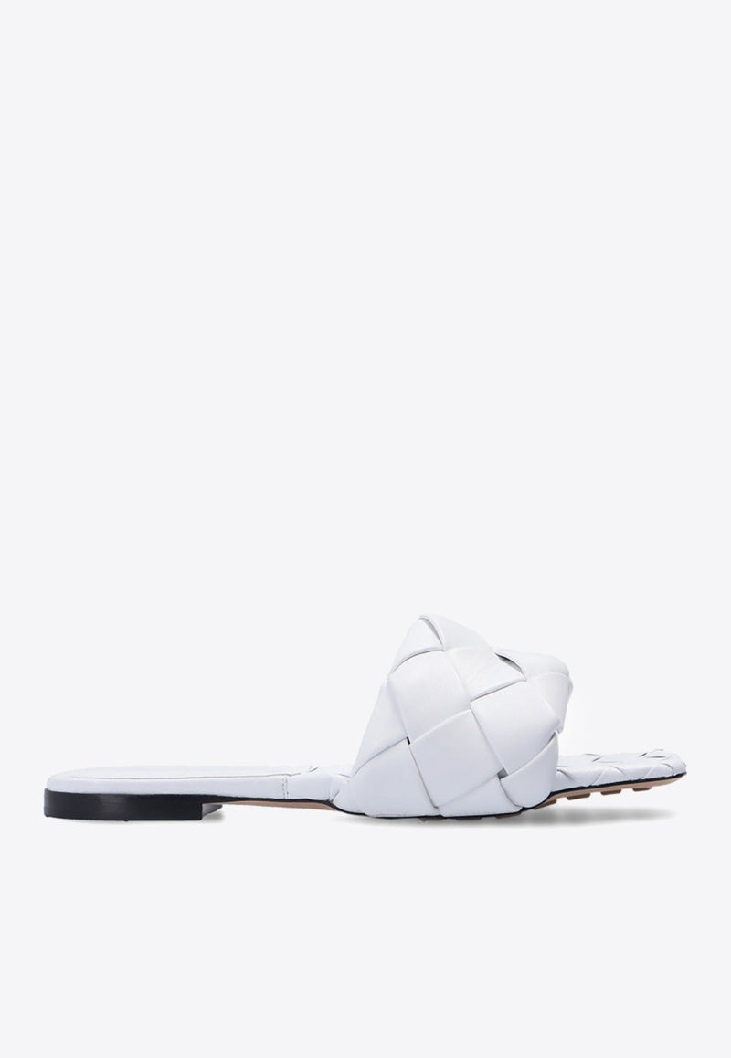 Lido Flat Sandals in Intrecciato Leather