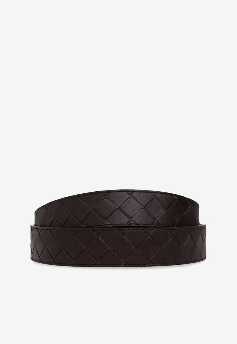 Intrecciato Leather Buckled Belt