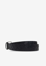 Intrecciato Leather Buckled Belt