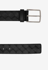 Intrecciato Leather Buckled Belt