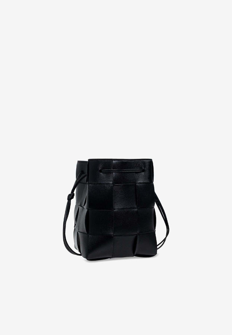 Small Cassette Intreccio Leather Bucket Bag