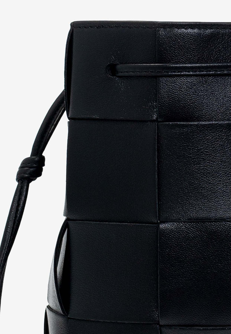 Small Cassette Intreccio Leather Bucket Bag