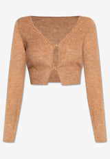 Alzou Cropped Mohair Cardigan