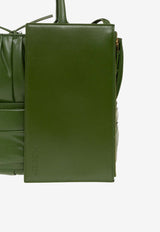 Small Arco Tote Bag in Foulard Intrecciato Leather