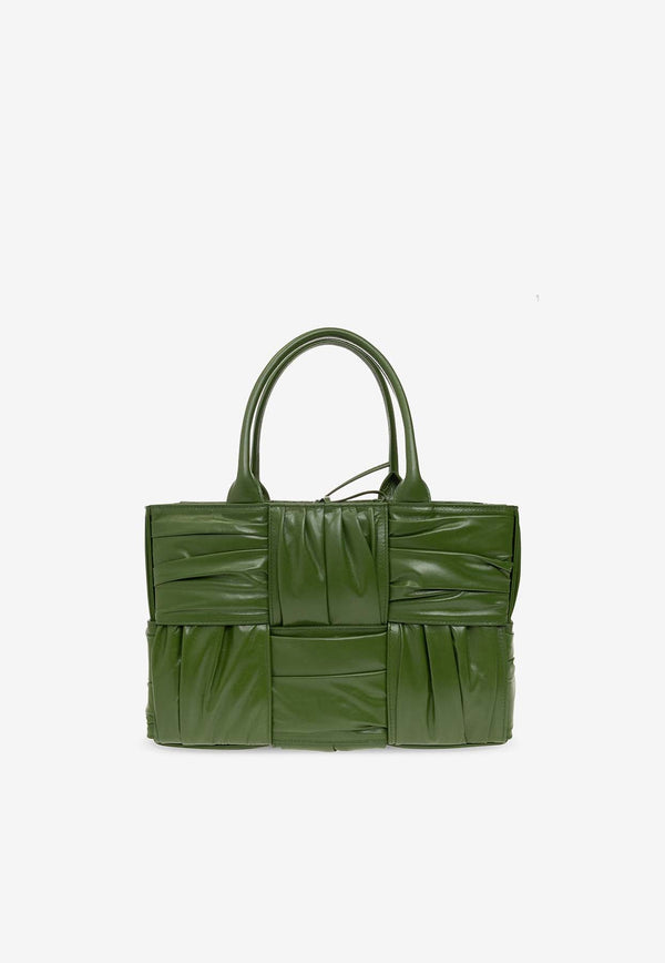 Small Arco Tote Bag in Foulard Intrecciato Leather