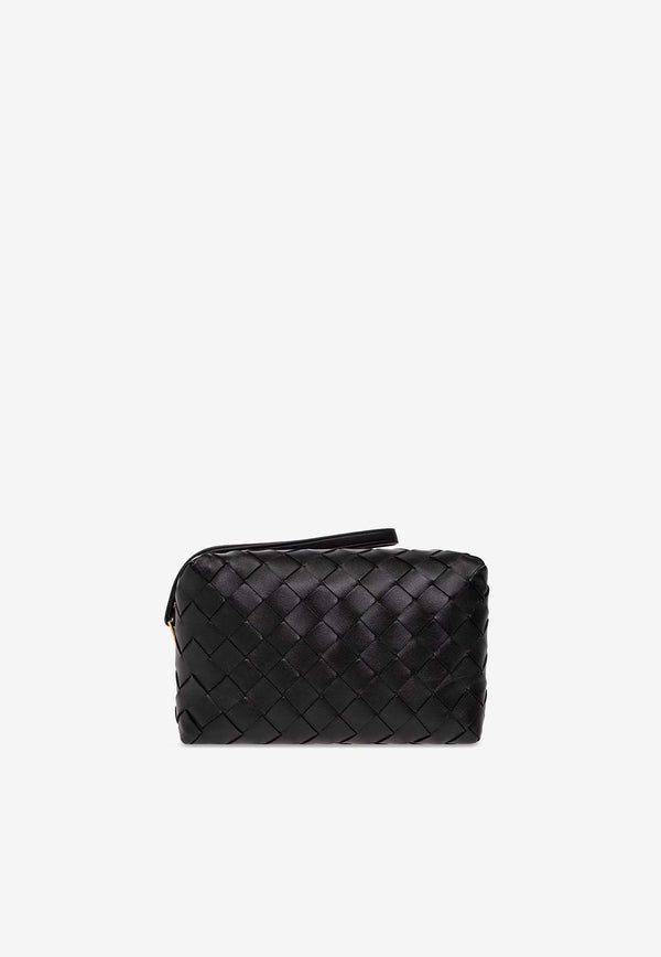Intrecciato Leather Pouch Bag