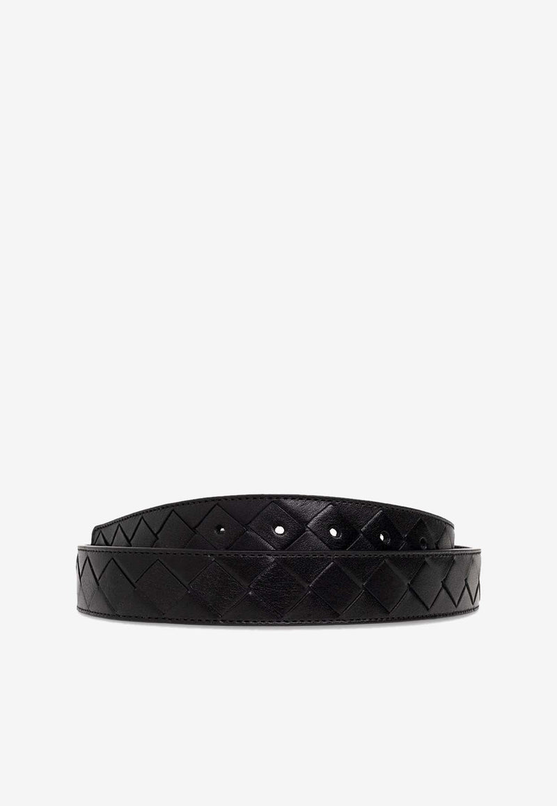 Double-Buckle Leather Belt