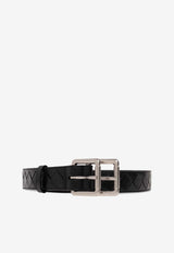 Double-Buckle Leather Belt