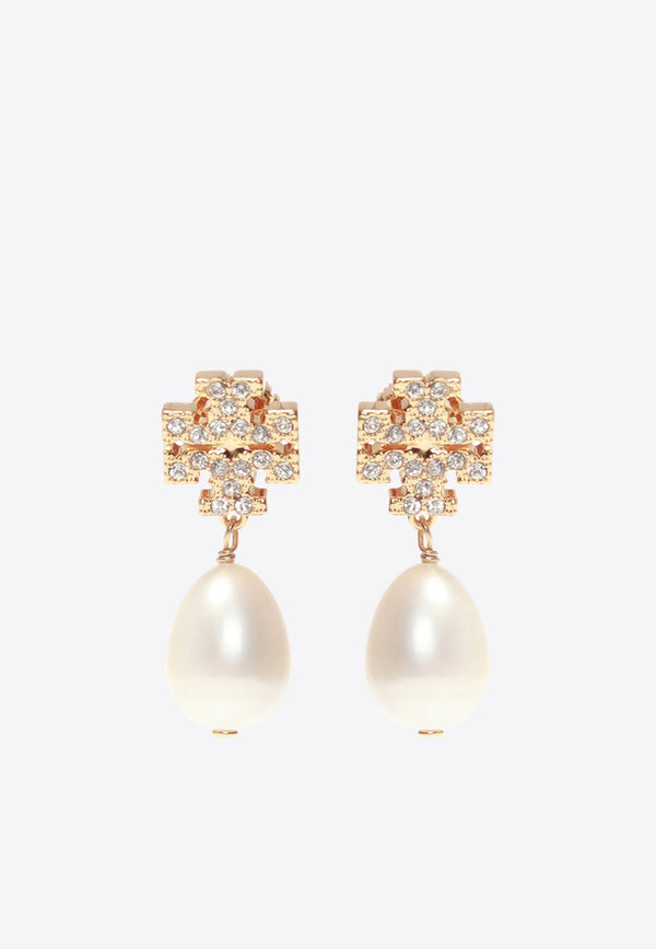 Kira Crystal Paved Pearl Drop Earrings