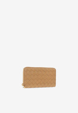 Intrecciato Leather Zip-Around Wallet