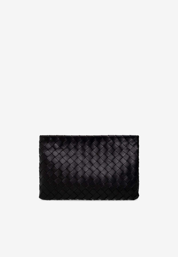 Medium Pouch Bag in Intrecciato Leather
