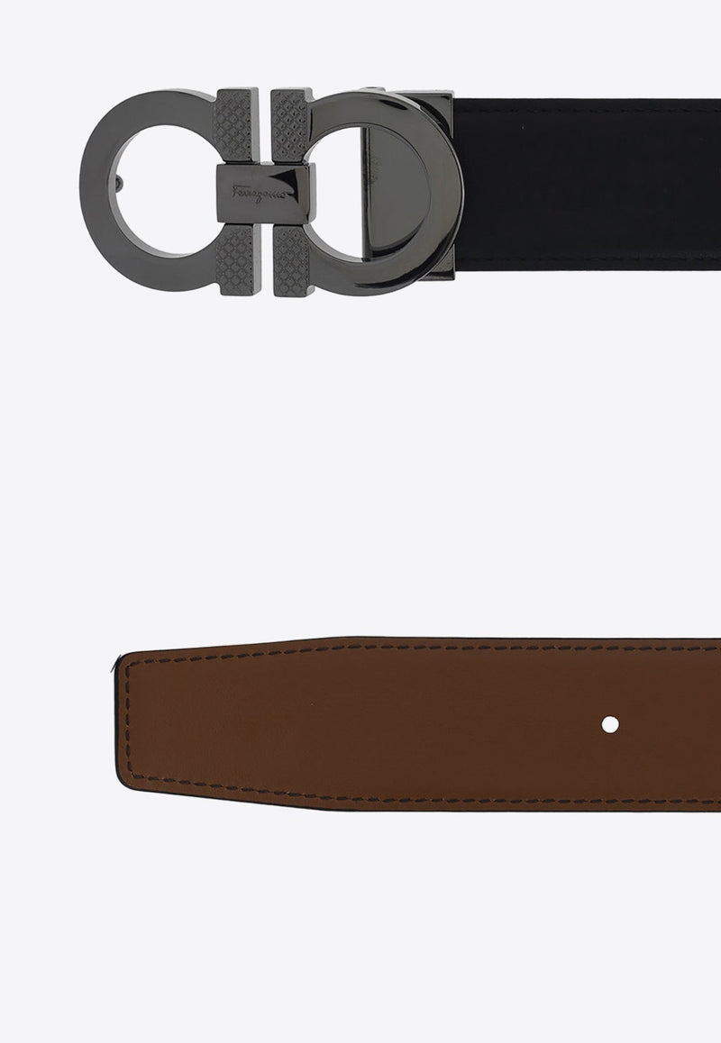 Reversible Gancini Two-Tone Leather Belt