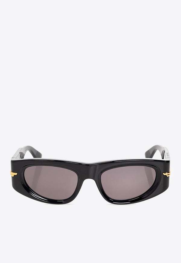 Oval Sunglasses with Metal Applique