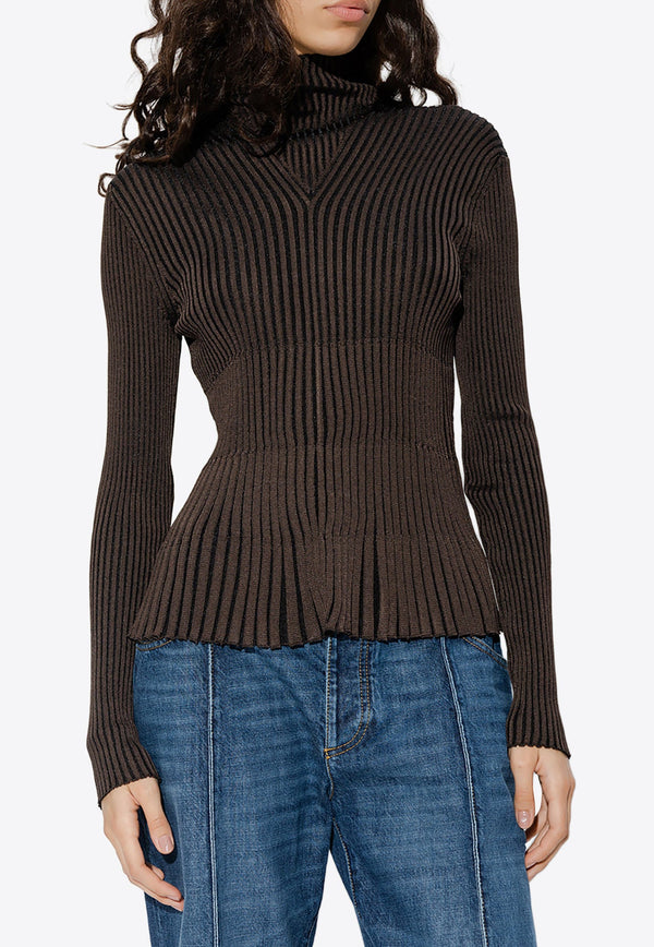 Ribbed Pleated Top