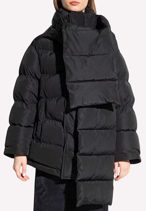 Puffer Jacket with Detachable Scarf