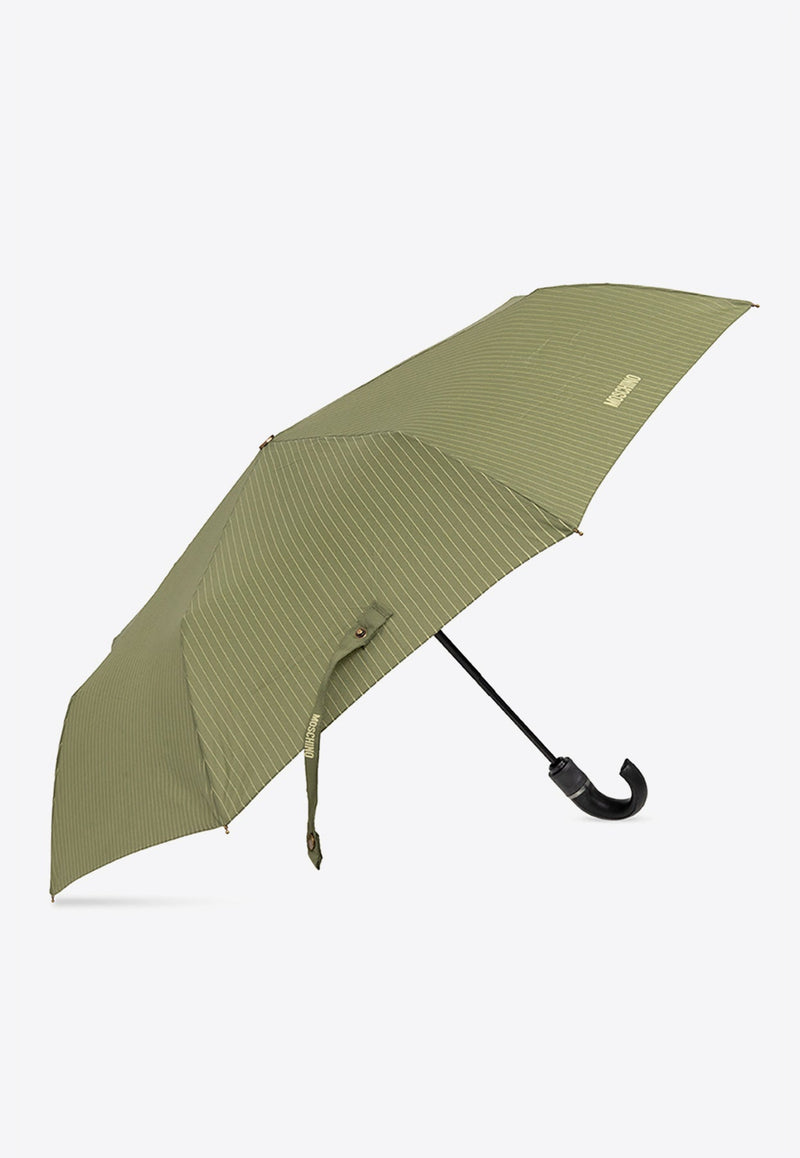 Pinstriped Folding Umbrella