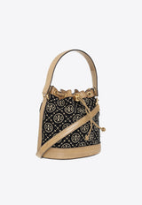 T Monogram Jacquard Bucket Bag