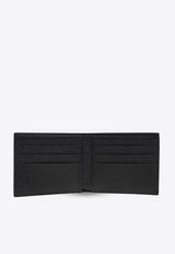 Logo Print Bi-Fold Leather Wallet