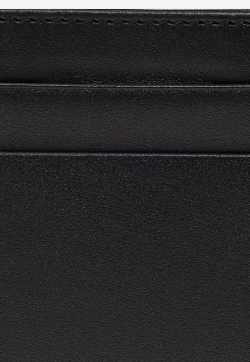 Raised Logo Calf Leather Cardholder