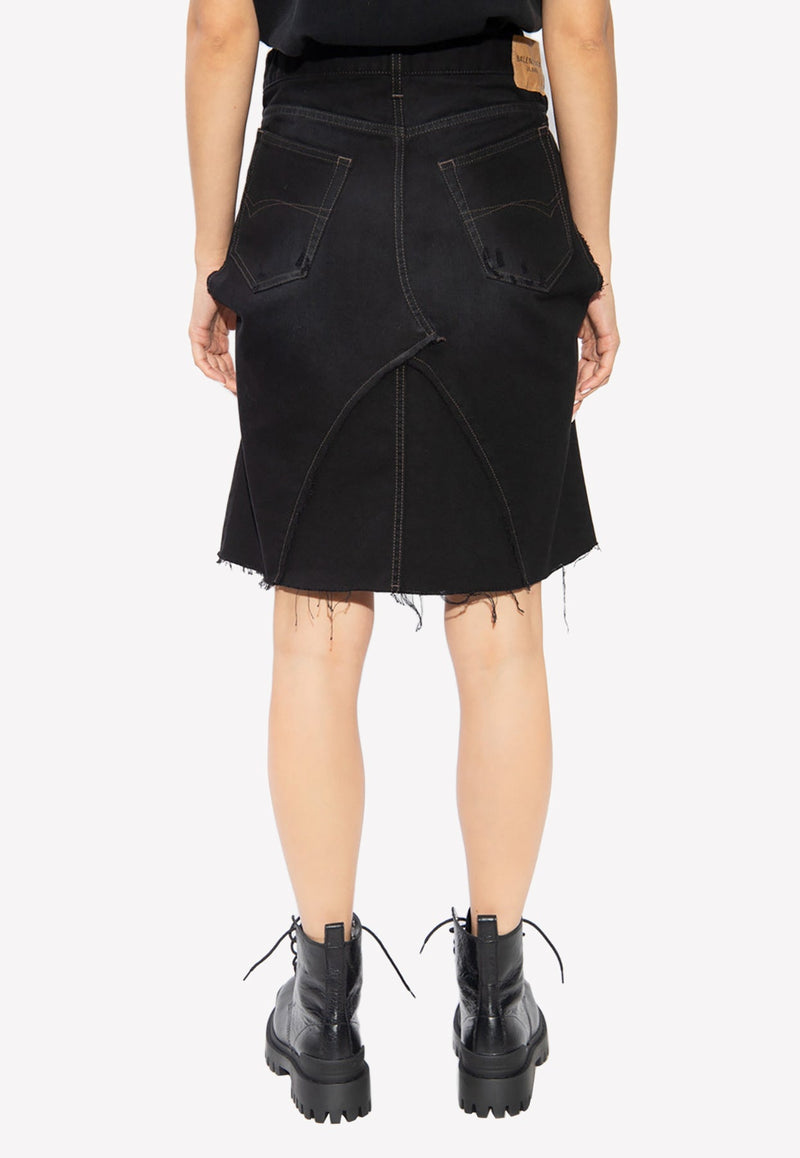 Knee-Length Denim Skirt