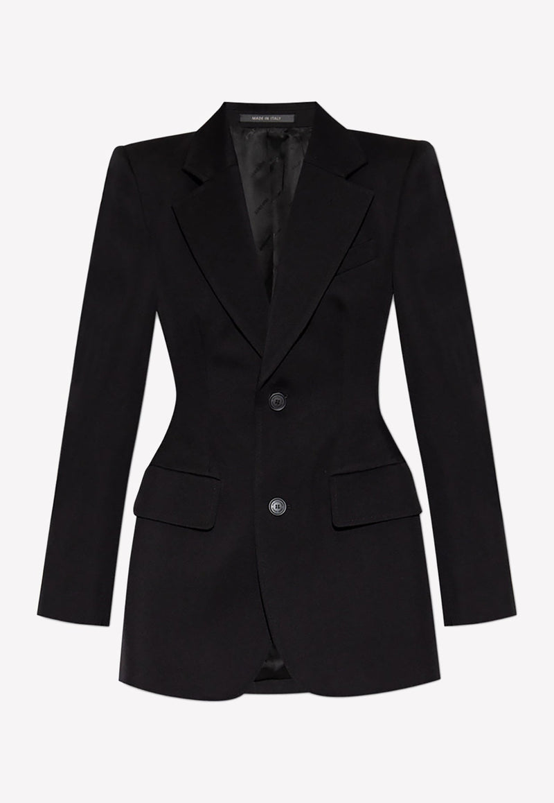 Wool Blazer with Notch Lapels