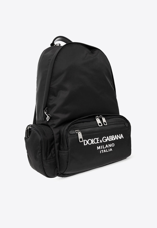 Logo Print Nylon Backpack