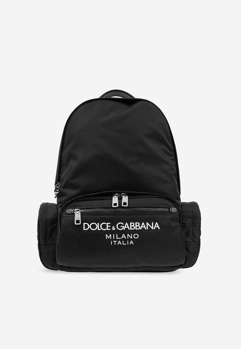 Logo Print Nylon Backpack