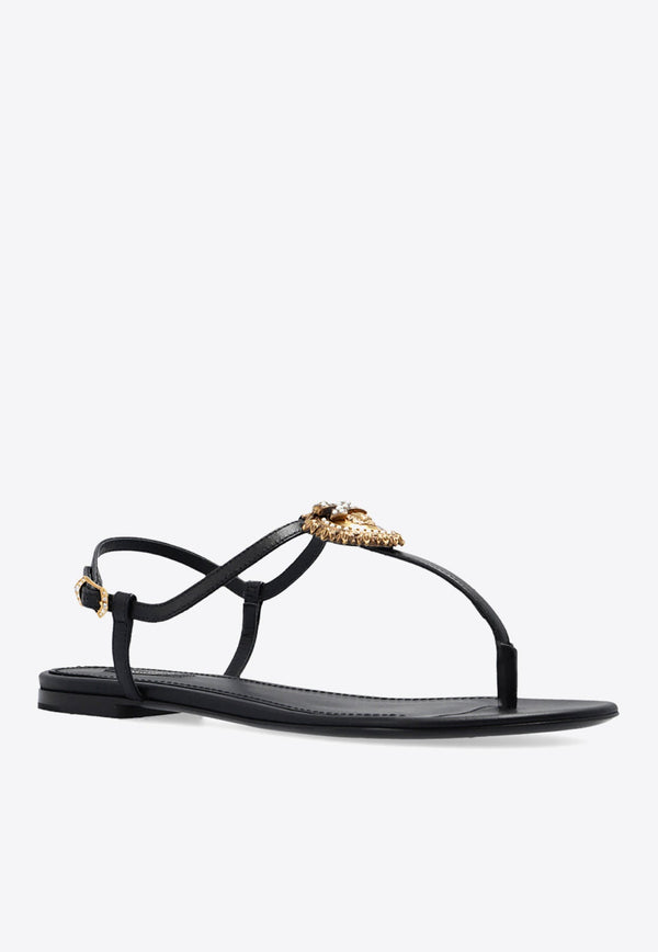 Devotion Thong Flat Sandals in Calf Leather