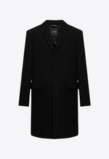 Single-Breasted Wool Jersey Coat