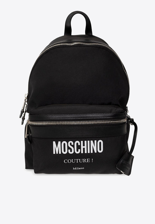 Logo Print Zip-Up Backpack