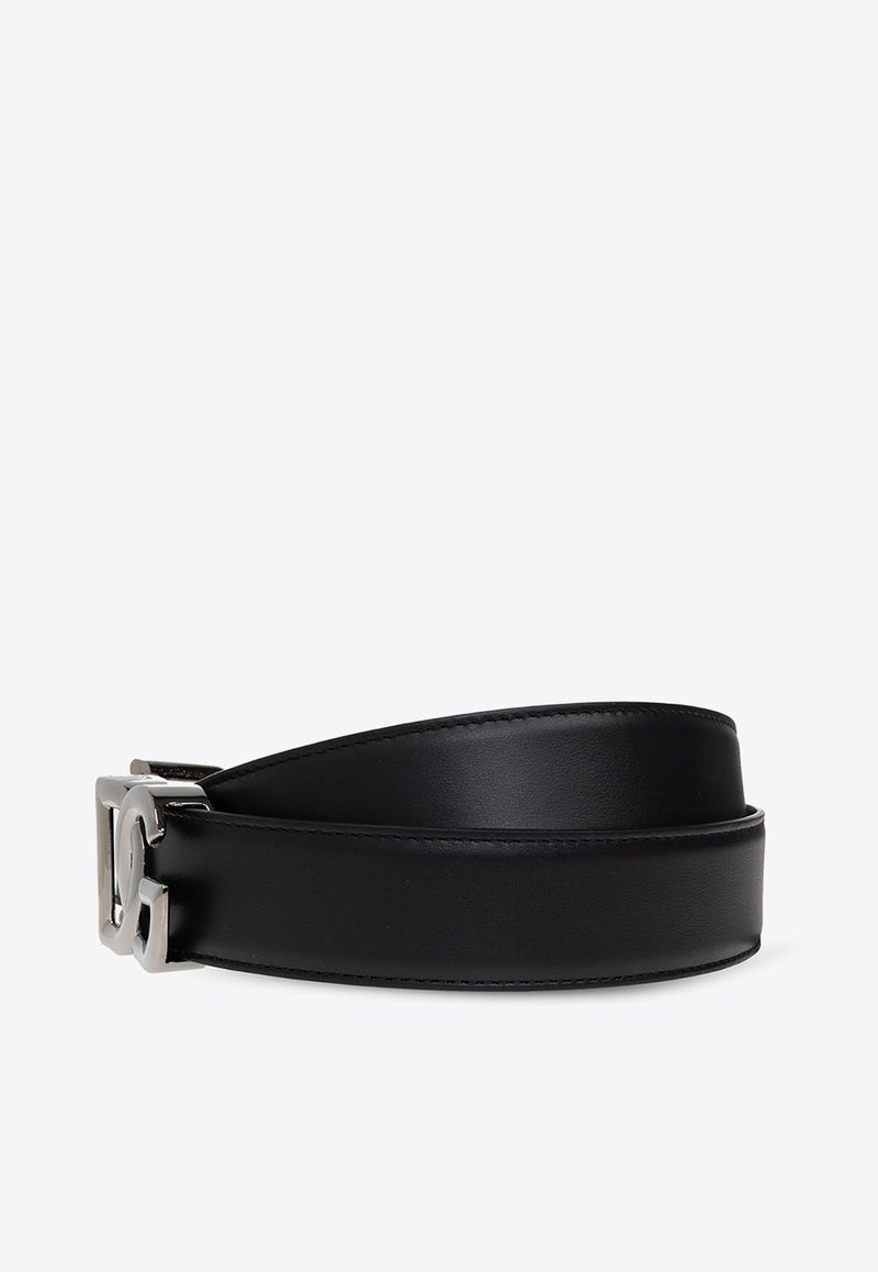 Logo Monogram Leather Belt